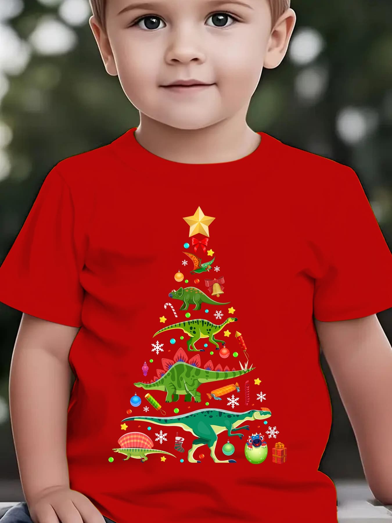 Family Tree Print - Noël T-shirt d'été pour enfants à