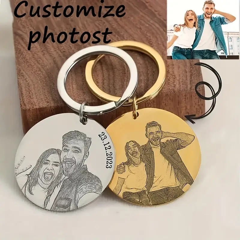 Porte-clés avec portrait gravé - Initial Ring Custom avis et prix