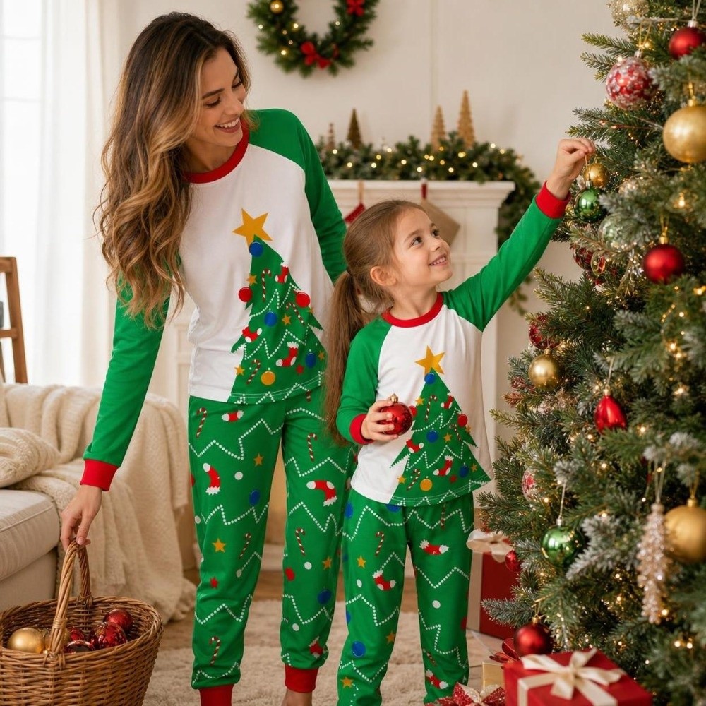 Ensemble pyjama de Noël à manc - Family Tree Print avis et prix