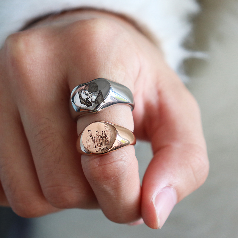 Bagues rondes en acier inoxyda - Initial Ring Custom avis et prix