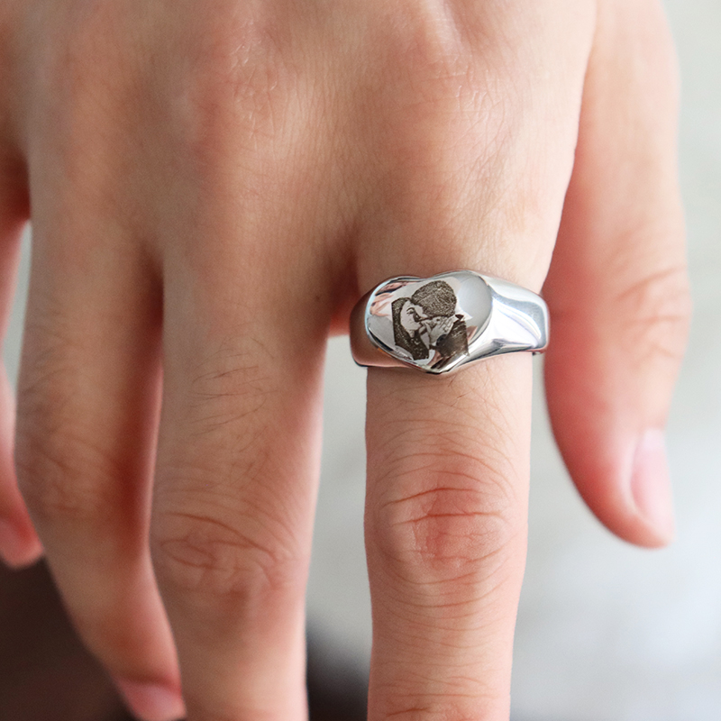 Bagues rondes en acier inoxyda - Initial Ring Custom avis et prix